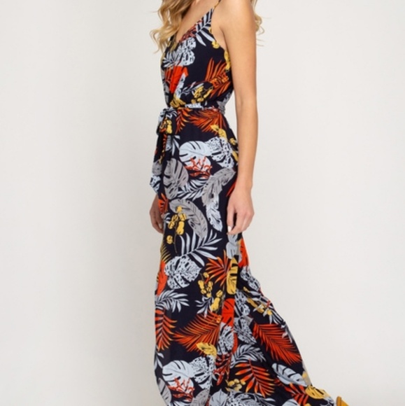 TROPICAL FLORAL JUMPSUIT - Picture 4 of 4
